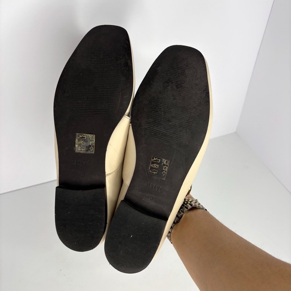 Maeve Buckle Mary Jane Flats Beige Leather Size 40 - Picture 9 of 10